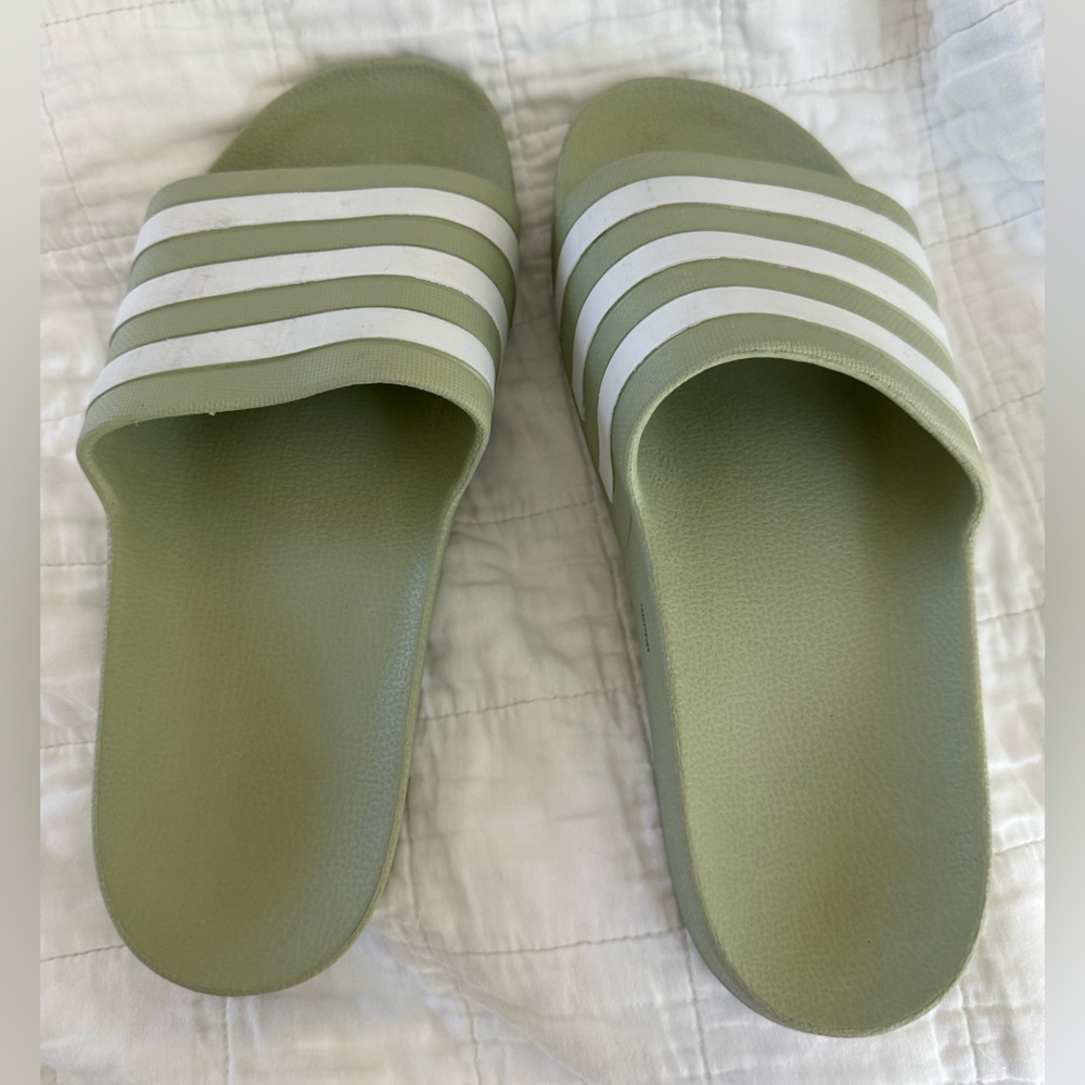Adidas Women's Green Slide Sandals